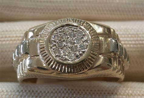 rolex statement ring 10k gold|10K GOLD ROUND DIAMOND CROSS STATEMENT RING 2.25 .